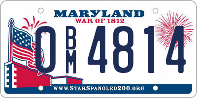 MD license plate 0BM4814