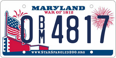 MD license plate 0BM4817