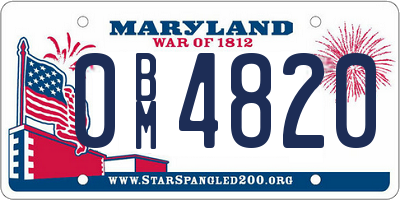MD license plate 0BM4820