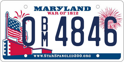 MD license plate 0BM4846