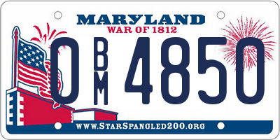 MD license plate 0BM4850