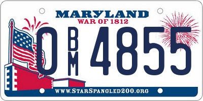 MD license plate 0BM4855