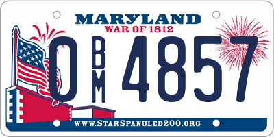 MD license plate 0BM4857