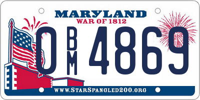 MD license plate 0BM4869