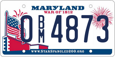 MD license plate 0BM4873