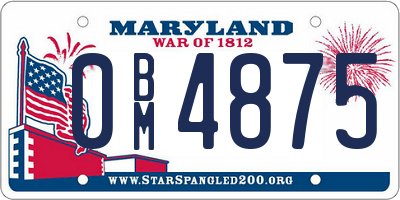 MD license plate 0BM4875