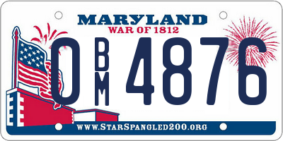 MD license plate 0BM4876