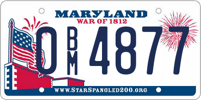 MD license plate 0BM4877