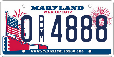 MD license plate 0BM4888