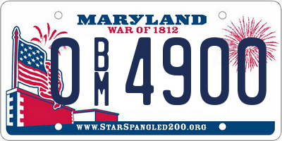 MD license plate 0BM4900