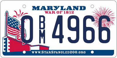MD license plate 0BM4966