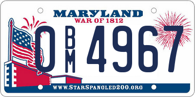 MD license plate 0BM4967