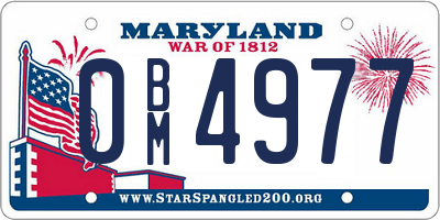 MD license plate 0BM4977