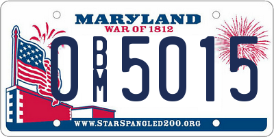 MD license plate 0BM5015