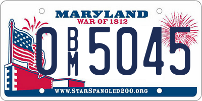 MD license plate 0BM5045