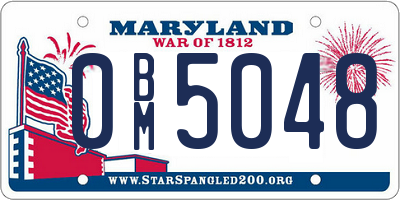 MD license plate 0BM5048