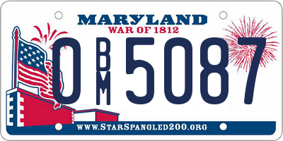 MD license plate 0BM5087