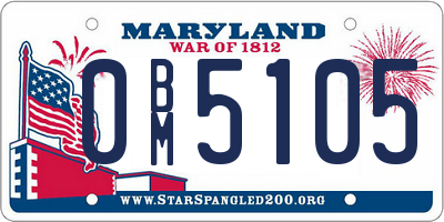 MD license plate 0BM5105