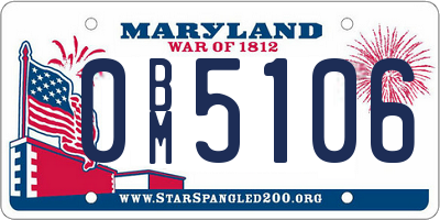 MD license plate 0BM5106