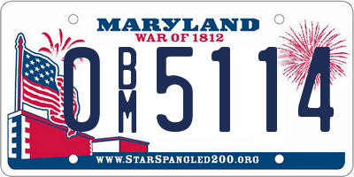 MD license plate 0BM5114