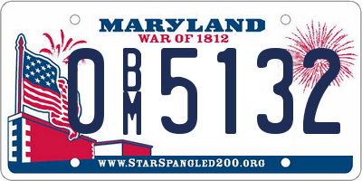 MD license plate 0BM5132