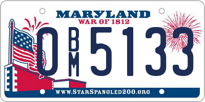 MD license plate 0BM5133