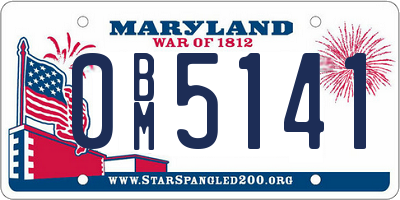 MD license plate 0BM5141
