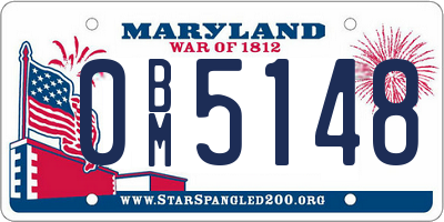 MD license plate 0BM5148