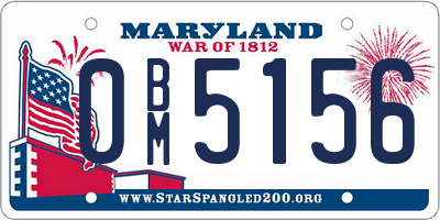 MD license plate 0BM5156