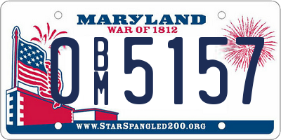 MD license plate 0BM5157