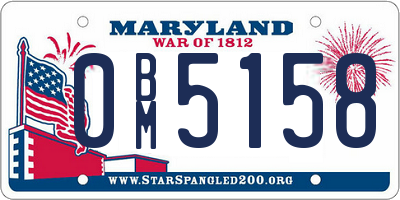 MD license plate 0BM5158