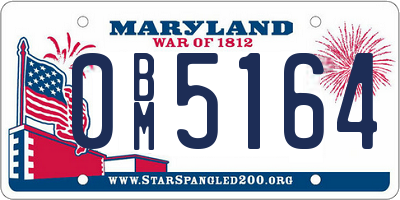 MD license plate 0BM5164