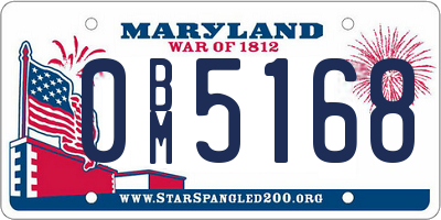 MD license plate 0BM5168