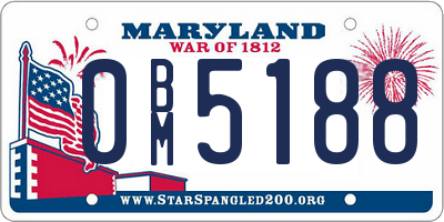MD license plate 0BM5188