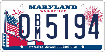 MD license plate 0BM5194