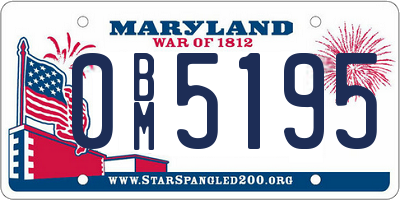 MD license plate 0BM5195