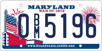 MD license plate 0BM5196