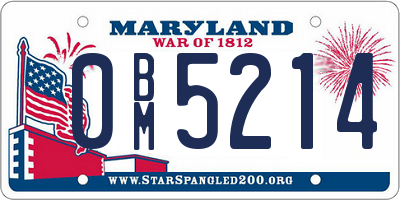 MD license plate 0BM5214