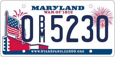 MD license plate 0BM5230