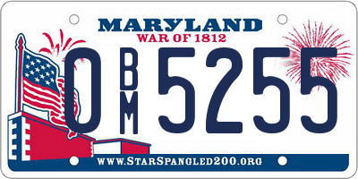 MD license plate 0BM5255