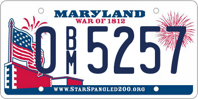 MD license plate 0BM5257