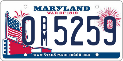 MD license plate 0BM5259