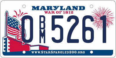 MD license plate 0BM5261