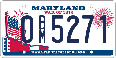 MD license plate 0BM5271