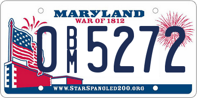 MD license plate 0BM5272
