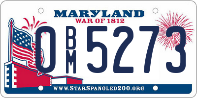 MD license plate 0BM5273