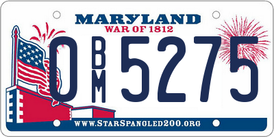 MD license plate 0BM5275