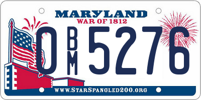 MD license plate 0BM5276
