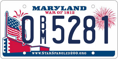 MD license plate 0BM5281