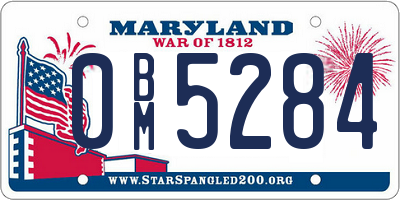 MD license plate 0BM5284